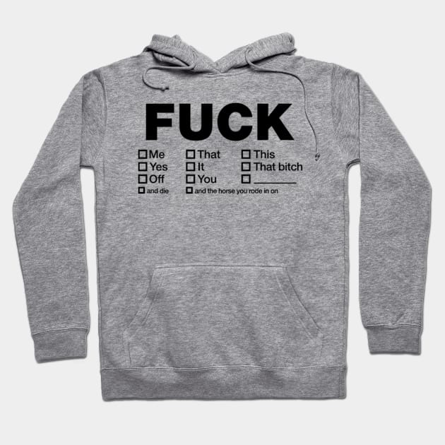 Fuck Tick List Hoodie by Three Meat Curry